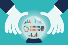 image of marketing symbols inside a crystal ball