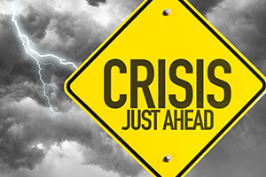 image of a crisis road sign